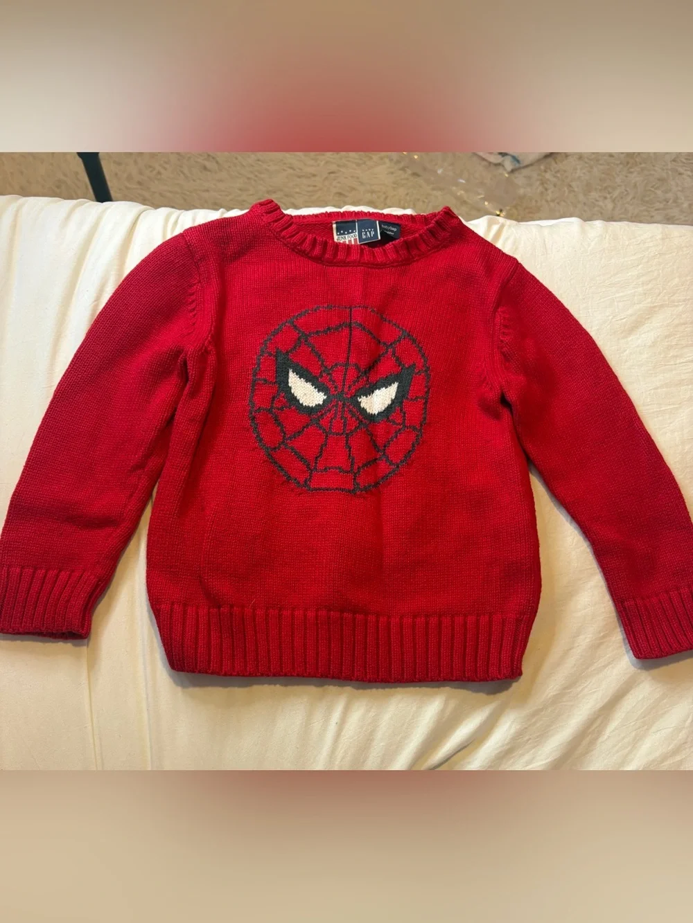 GAP Red Spider-Man Graphic Knit Sweater